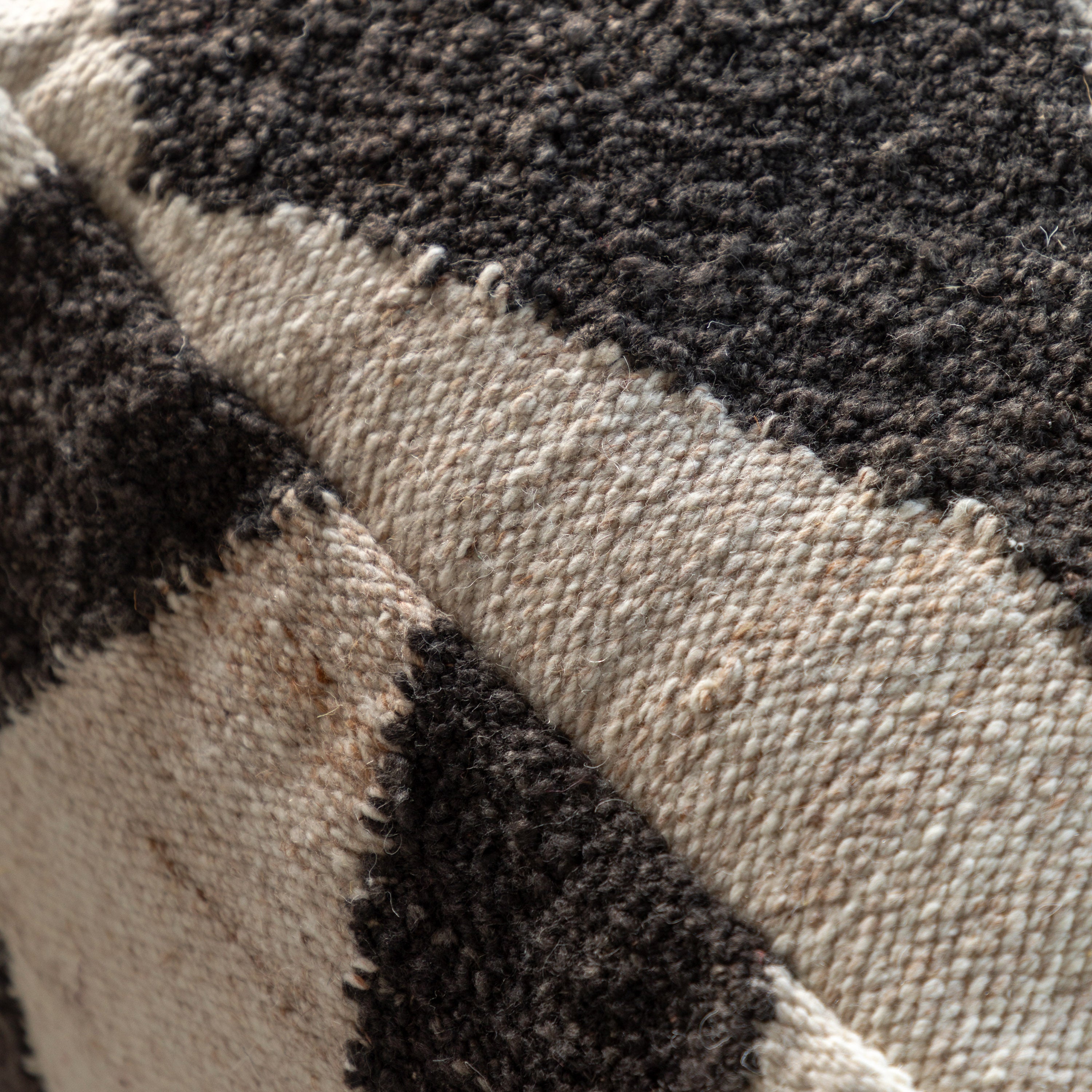 Brando Monochrome Zigzag Square Pouffe